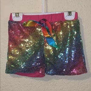 Rainbow sequin shorts